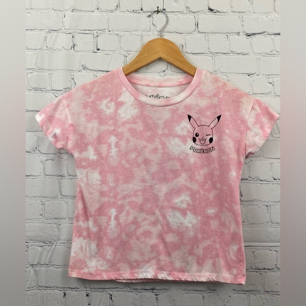 Pokemon “Gotta catch ‘em all” Pink & White Tie Dye T-Shirt Girls Size (7-8)